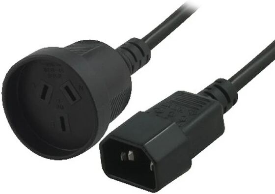 Unbranded 3 Core Power Cord with Mains Socket to IEC-C14