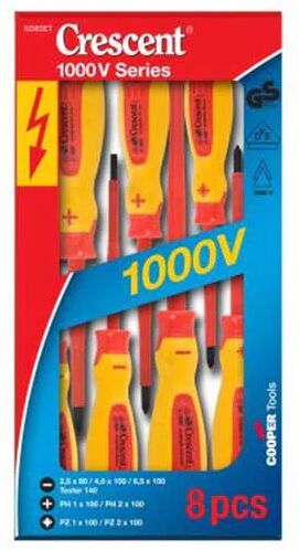 Crescent 8 Pcs Crescent Insulated Electrical Screwdriver Set