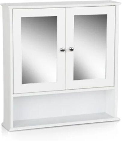 Artiss Bathroom Tallboy Storage Cabinet With Mirror - White