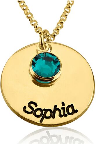 Unbranded Birthstone Disc Necklace