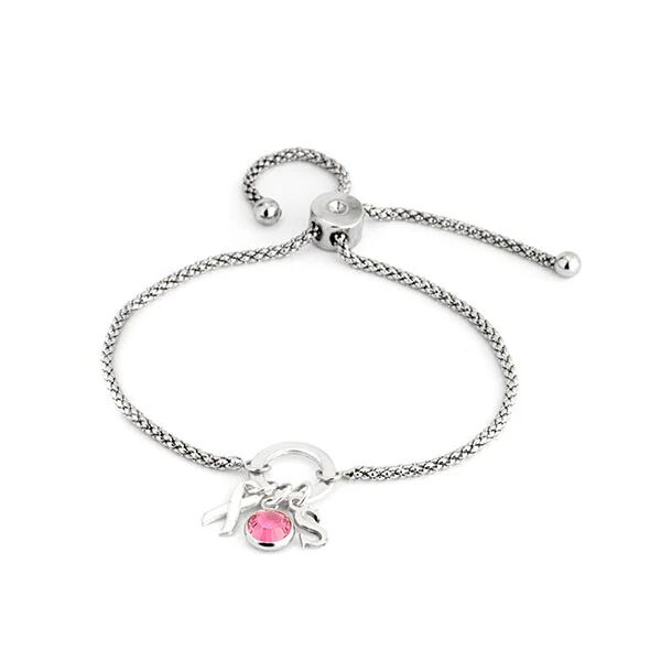 Unbranded Breast Cancer Charm Initial Bracelet