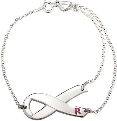 Unbranded Breast Cancer Ribbon Initial Bracelet