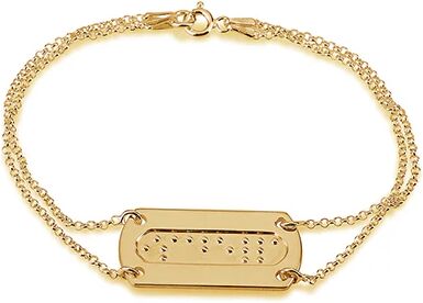 Unbranded Double Chain Braille Bar Bracelet