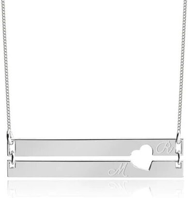 Unbranded Engraved Bar Necklace With Two Initials