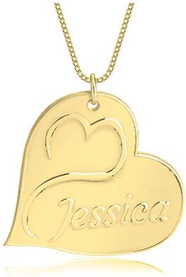 Unbranded Engraved Heart Name Necklace