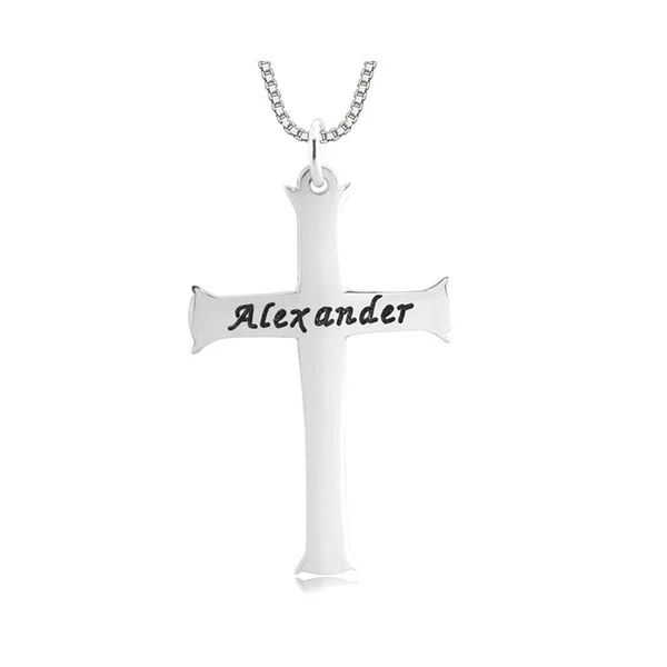 Unbranded Engraved Unique Cross Necklace