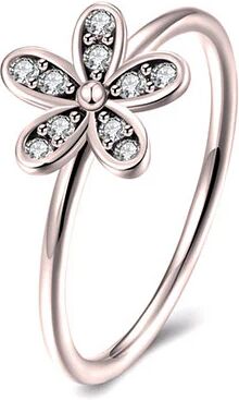 Unbranded Flower Ring With Cubic Zirconia