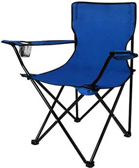 Unbranded 2Pcs Blue Folding Camping Arm Foldable Portable Outdoor Fishing Chairs