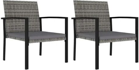 Unbranded Garden Dining Chairs 2 Pcs Poly Rattan Grey