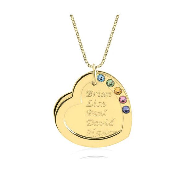 Unbranded Heart Birthstone Mother Necklace