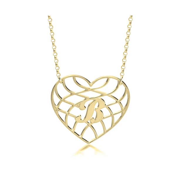 Unbranded Heart Initial Necklace