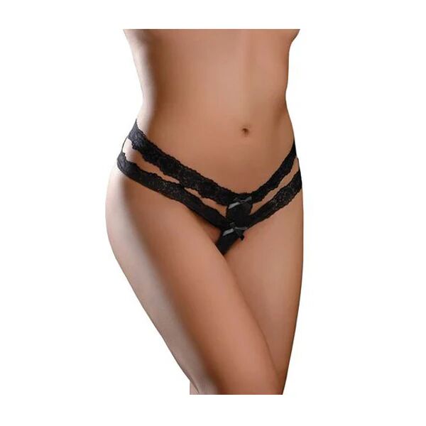 Pipedream Hookup Crotchless Secret Gem Panty With Gem Plug Black