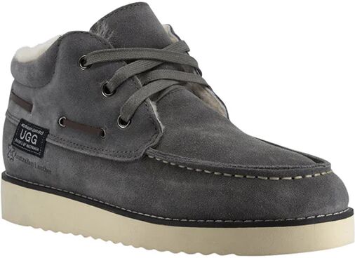 Australian Leather Lace Up Boat Style Ankle Ugg Boot Grey