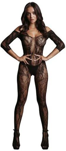 Shots Toys Le Desir Lace Sleeved Bodystocking Black One Size