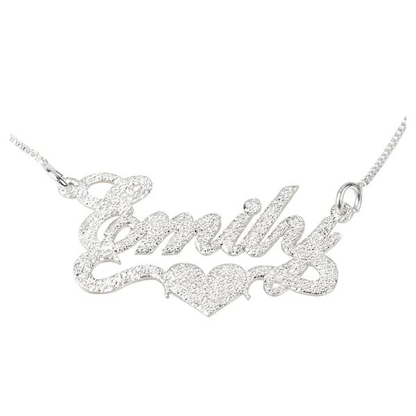 Unbranded Sparkle Name Necklace with Heart