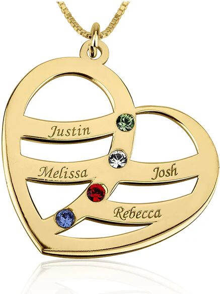 Unbranded Name and Birthstone Heart Necklace for Mom