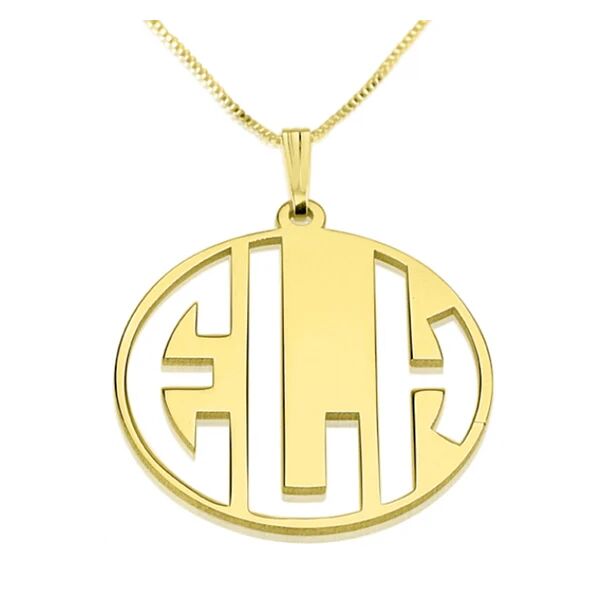 Unbranded Block Letters Cut Out Monogram Necklace