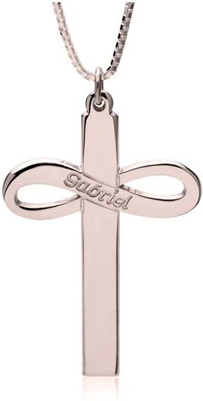 Unbranded Infinity Cross Necklace With Name