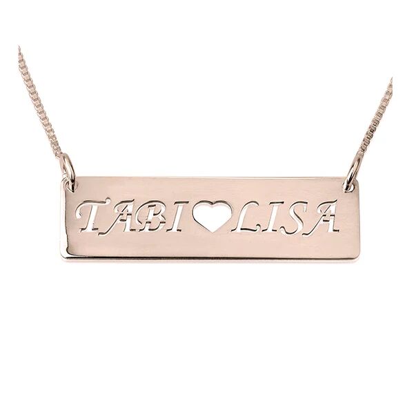 Unbranded Bar Necklace With Two Cut Out Names