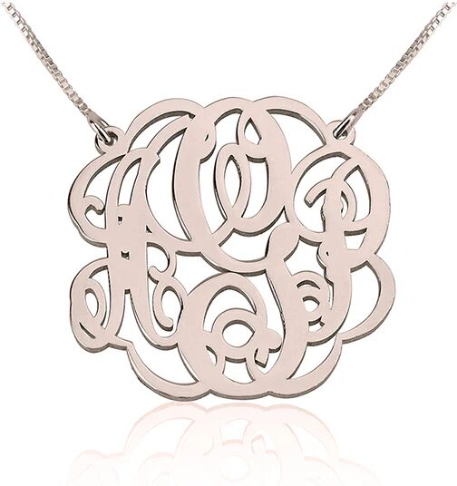 Unbranded Twisted Split Chain Monogram Necklace