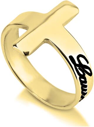 Unbranded Personalized Cross Ring