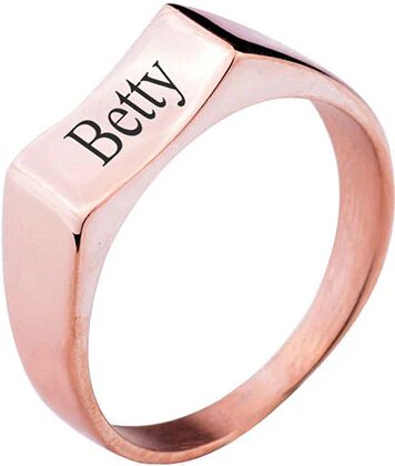 Unbranded Personalized Curved Alphabet Signet Ring