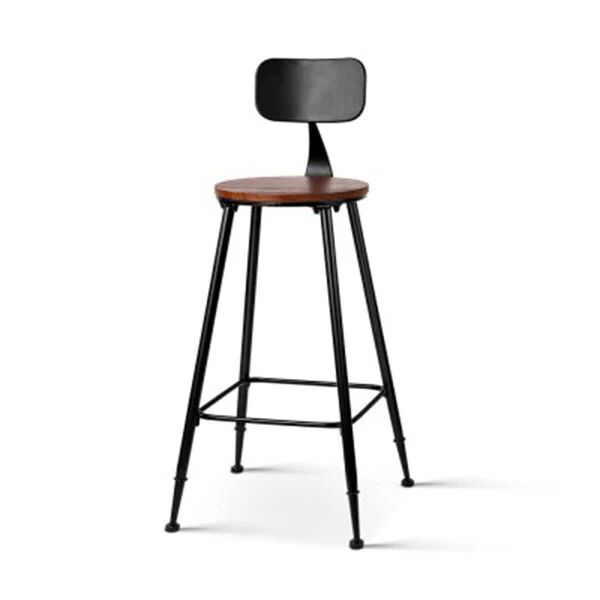 Artiss Pine Wood Metal Frame Bar Stools Set of 2