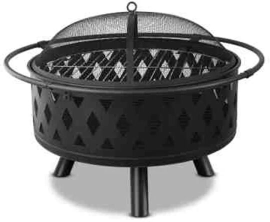 Grillz Portable Outdoor Fire Pit And BBQ - Black