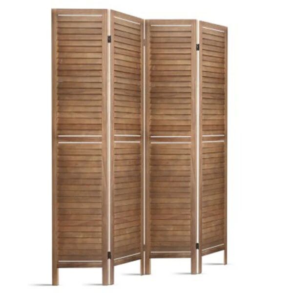 Artiss Room Divider Foldable Partition Stand 4 Panel Brown