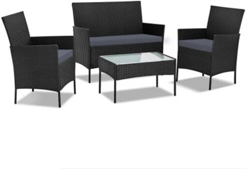 Gardeon 4-piece Wicker Outdoor Set