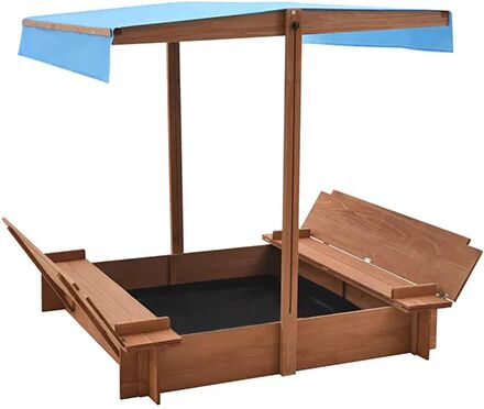 Unbranded Sandbox With Roof Firwood 122X120X123 Cm