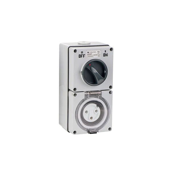 4Cabling Combination Switched Socket 3 Round Pin Ip66 250V