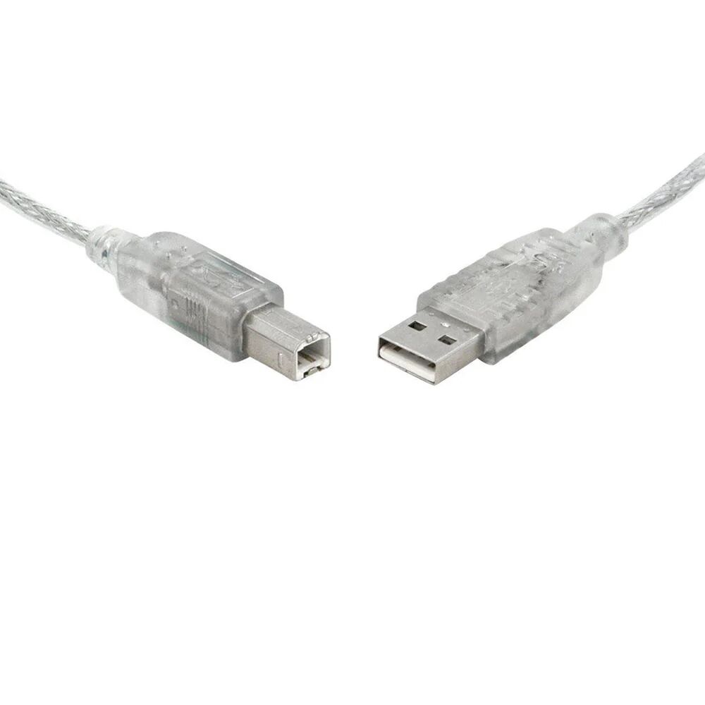 8Ware USB 2.0 Certified Cable A-B Transparent Metal Sheath UL Approved