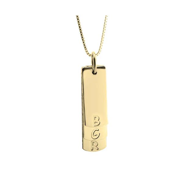 Unbranded Vertical Bar Necklace With Initials