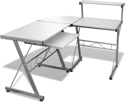 Artiss Corner Metal Pull Out Table Desk