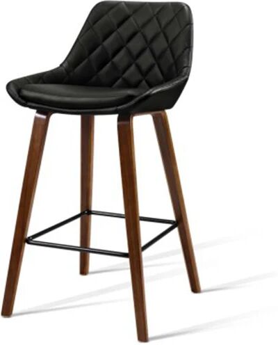 Artiss 2X Kitchen Bar Stools Wooden Chairs Bentwood Barstool Leather Black