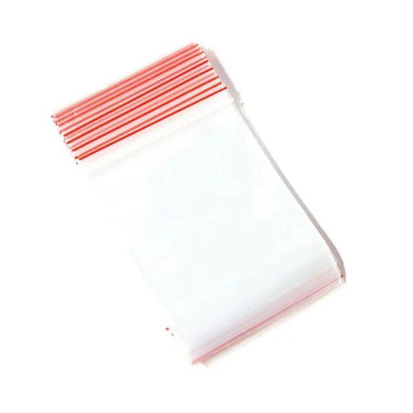 Eco Bags 100 Bags 75X50Mm Resealable Food Grade Plastic Bags Zip Close Clear