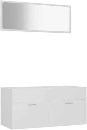 Unbranded 2 Piece Bathroom Furniture Set White Chipboard 900X385X460 Mm