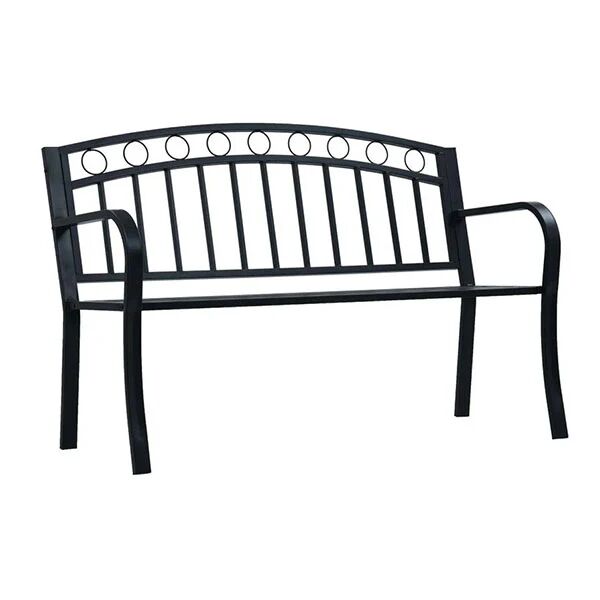 Unbranded Garden Bench 125 Cm Black Steel