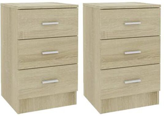 Unbranded Bedside Cabinets 2 Pcs Sonoma Oak 38X35X56 Cm Chipboard