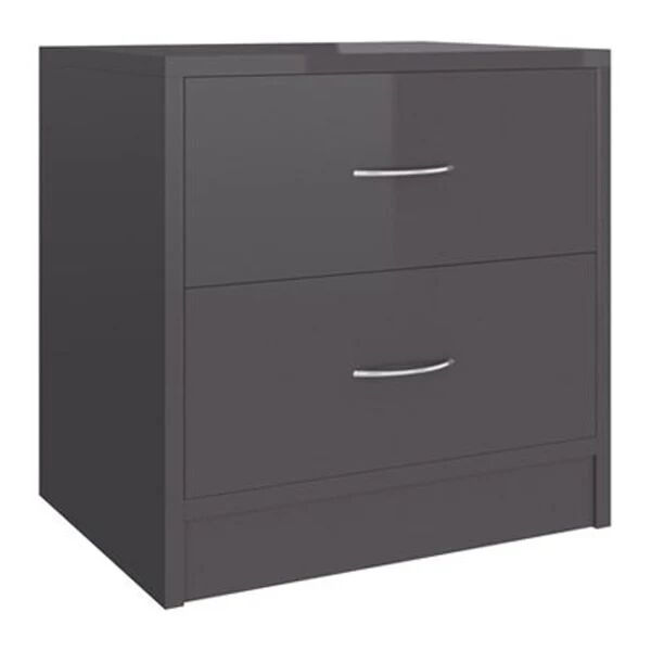 Unbranded Bedside Cabinet High Gloss Grey 40X30X40 Cm Chipboard