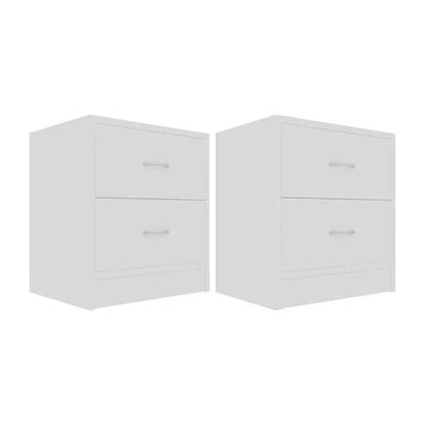 Unbranded Bedside Cabinets 2 Pcs White 40X30X40 Cm Chipboard