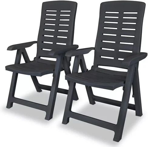 Unbranded Reclining Garden Chairs 2 Pcs Plastic