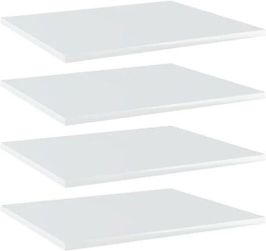 Unbranded Bookshelf Boards 4 Pcs High Gloss White 60X50 Cm Chipboard