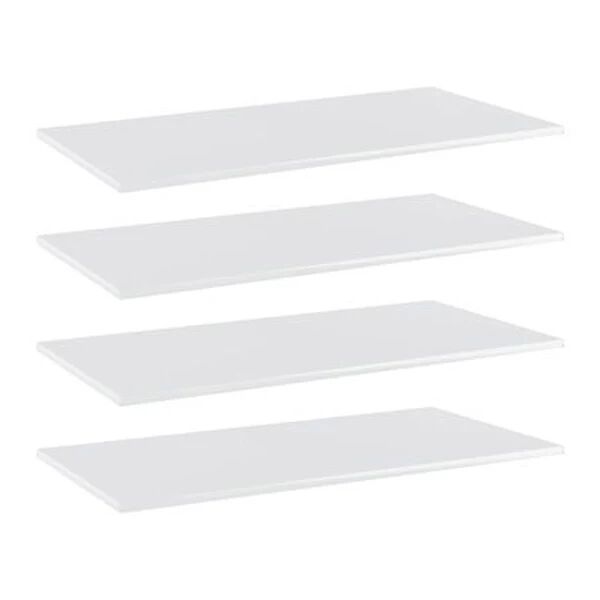 Unbranded Bookshelf Boards 4 Pcs High Gloss White 100X50 Cm Chipboard