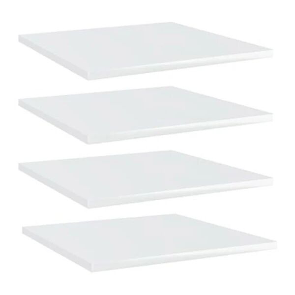 Unbranded Bookshelf Boards 4 Pcs High Gloss White 40X40 Cm Chipboard