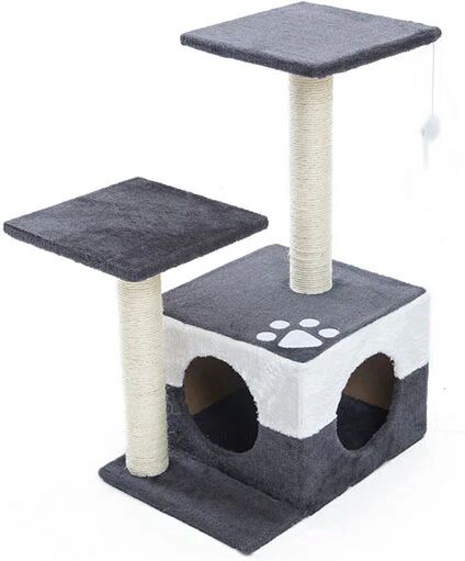 Paw Mate 69Cm Cat Tree Scratcher Mono Grey