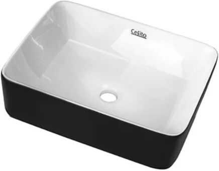 Cefito Ceramic Bathroom Basin Sink Vanity Above Counter Bowl Black White