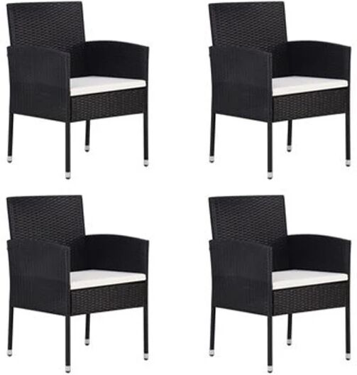 Unbranded Garden Chairs 4 Pcs Poly Rattan Black