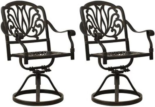 Unbranded Swivel Garden Chairs 2 Pcs Cast Aluminium Bronze